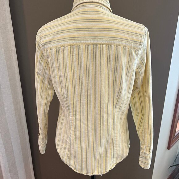 Vintage Basic Editions yellow striped long sleeve button down Size Medium - Picture 4 of 6